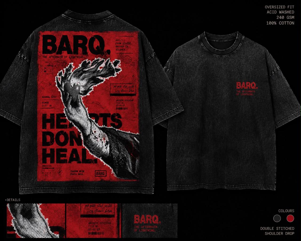BARQ Hearts Don't Heal oversized tee